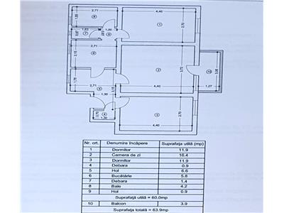 Apartament 3 camere, 60 mp, Traian